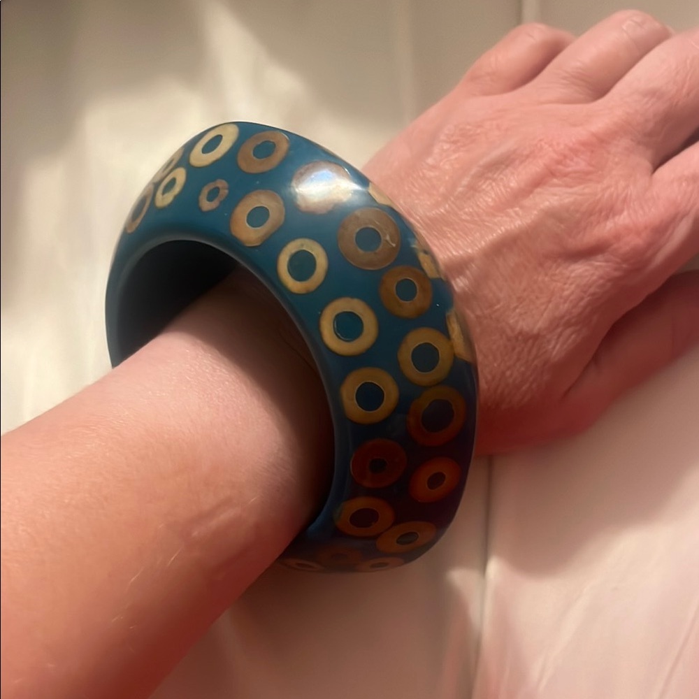 Kenneth Jay Lane vintage wooden bubbles bracelet